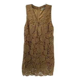 Callie Mac Lace Brown Sleeveless Dress Small